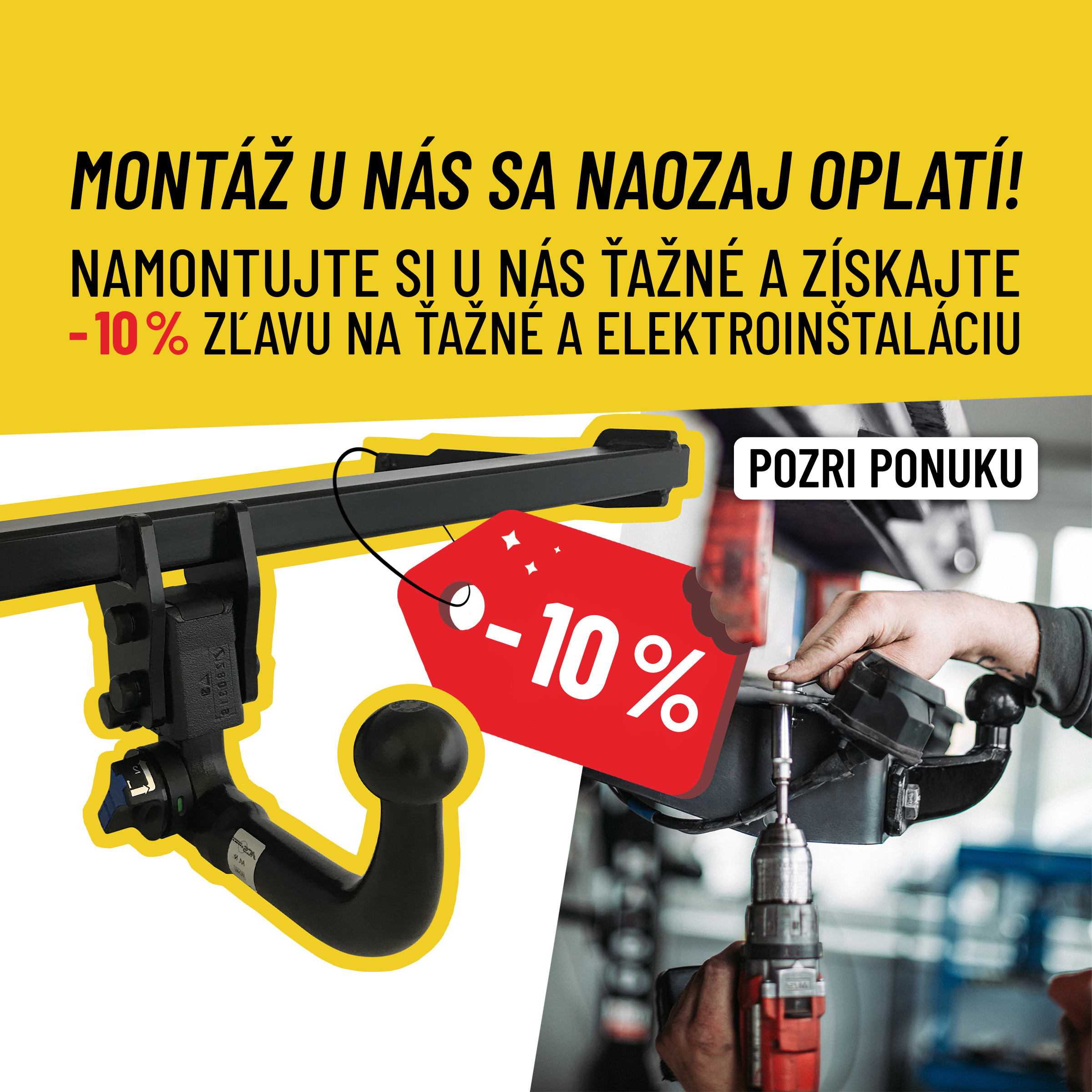 montáž ťažného 